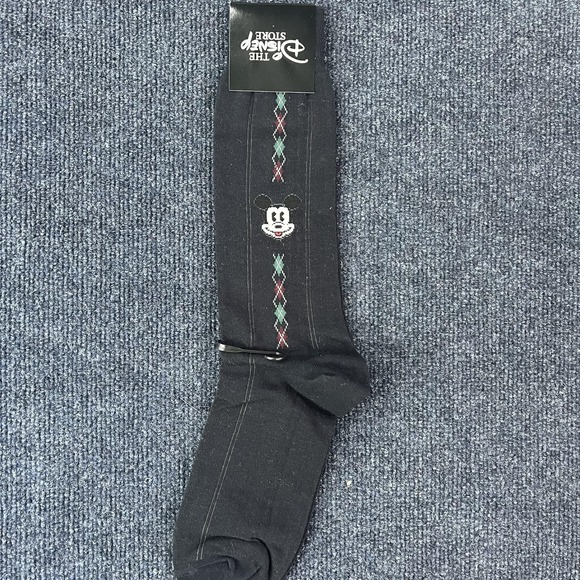 Disney Store Other - Disney Store Socks Mens One Size‎ Black Mickey Mouse Argyle Crew Mid Calf